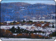 pastel painting, winter landscape